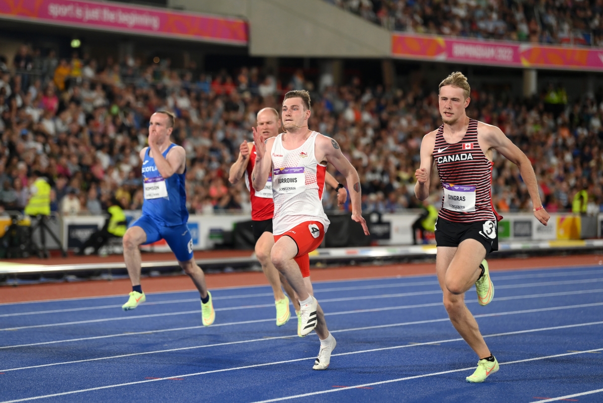Athletes racing