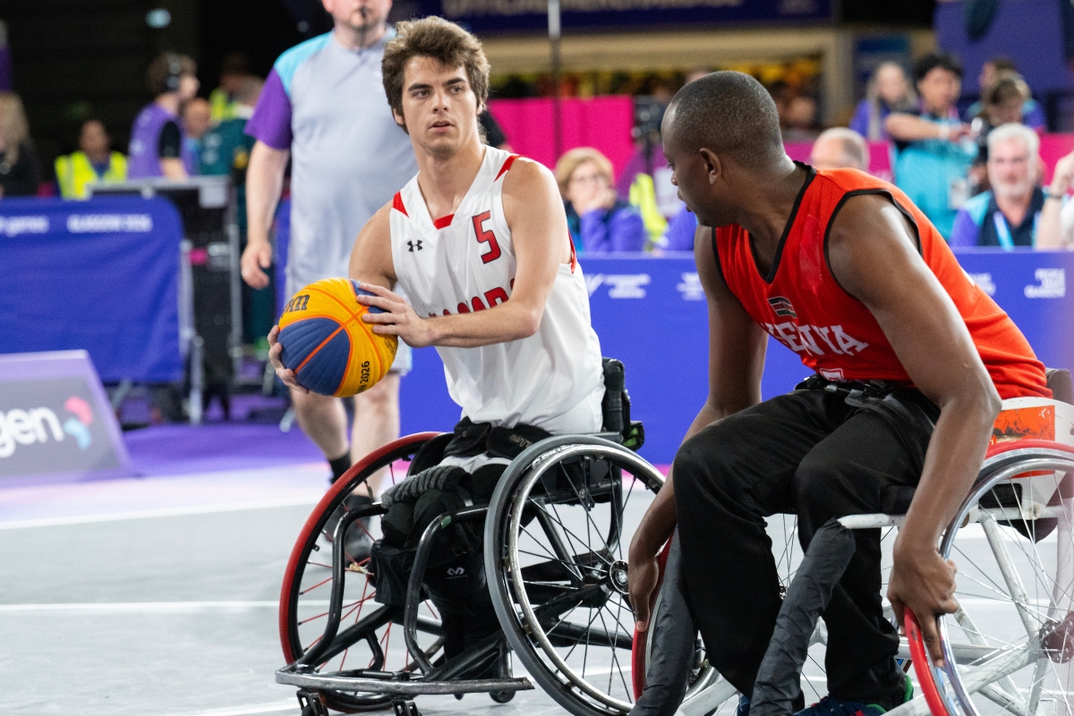 Mens Wheelchair 3X3 Basketball Team playing against Kenya