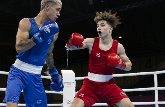 Two boxers in the ring at the 2022 Commonwealth Games